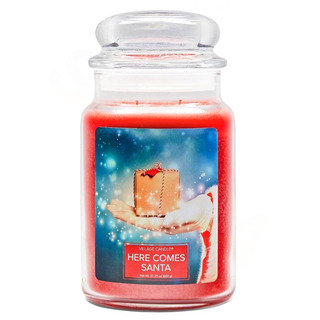 Village Candle Veľká kadidlo Sviečka v pohári tu prichádza Santa 645G - Santova návšteva