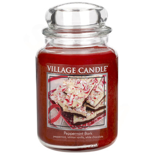 Village Candle Veľká vonná sviečka v skle Peppermint Bark 645g - Mätové potešenie