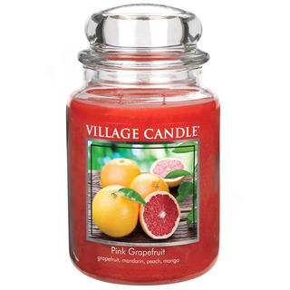Village Candle Veľká vonná sviečka v skle Pink Grapefruit 645g - Ružový grapefruit