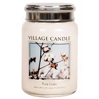 Village Candle Veľká vonná sviečka v skle Pure Linen 645g - Čisté bielizeň