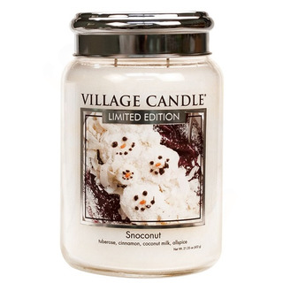 Village Candle Veľká vonná sviečka v skle Snoconut 645g - Kokosový sneh