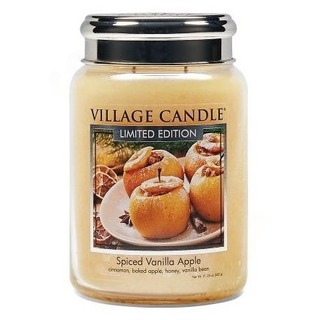 Village Candle Veľká vonná sviečka v skle Spiced Vanilla Apple 645g - Pečené vanilkové jablko
