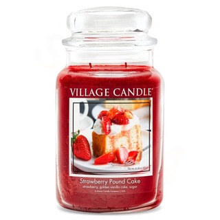 Village Candle Veľká vonná sviečka v skle Strawberry Pound Cake 645g - Jahodový koláč