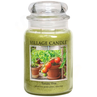 Village Candle Veľká vonná sviečka v skle Tomato Vine 645g - Paradajková záhradka