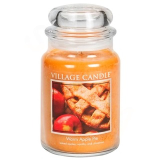Village Candle Veľká voňavá sviečka v skle Teplý jablkový koláč 645 g - jablkový koláč