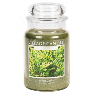 Village Candle Veľká vonná sviečka v skle White Cedar 645g - cédrové drevo