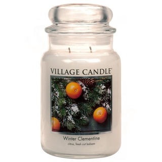 Village Candle Veľká vôňa sviečka v zime Clementine 645G - Dovolenka Mandarin