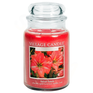 Village Candle Veľká vonná sviečka v skle Velvet Petals 645g - Zamatové kvety